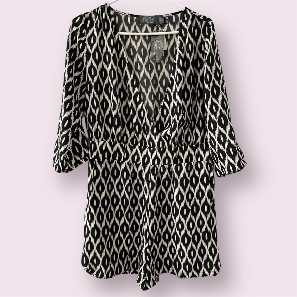 Costa Blanca Collection Patterned Romper NWT